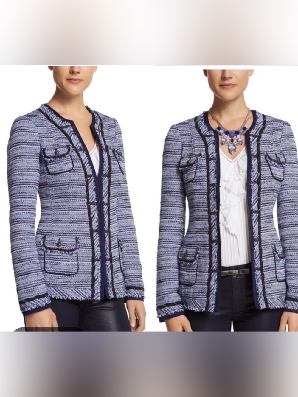 WHBM Tweed lady jacket with chain accents